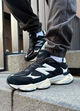 Замшевые кроссовки new balance 9060 black white1 фото