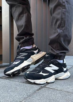 Замшевые кроссовки new balance 9060 black white5 фото