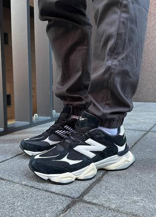 Замшевые кроссовки new balance 9060 black white6 фото