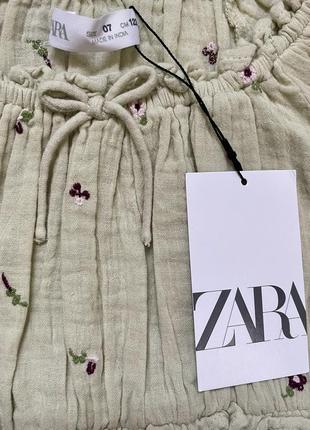 Укороченная муслиновая блуза / кофта zara для девочки р.122 / 100% оригинал6 фото