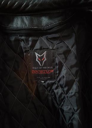 Мужская кожаная мото куртка wolf4 фото