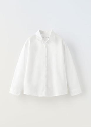 Сорочка оксфорд рубашка біла 116 см zara2 фото
