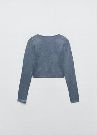 Zara женский топ синий меланж размер xs-s2 фото