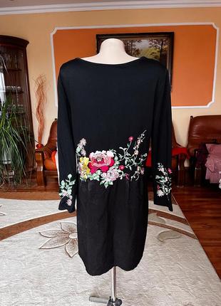 Чорна сукня з вишивкою. вишиванка. квіти3 фото