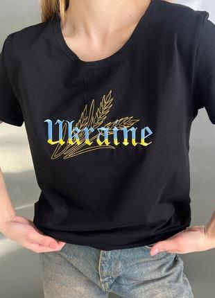 Футболка оверсайз україни 💛💙 напис та малюнок вишиті‼️3 фото