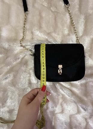 Черная сумочка маленькая / черный клатч женский / черная сумка замшевая3 фото