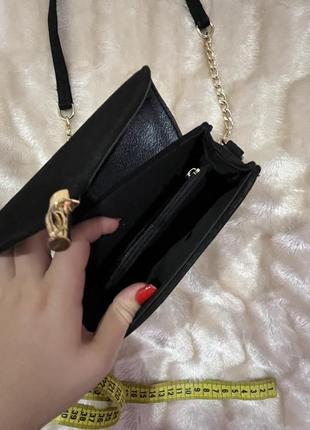 Черная сумочка маленькая / черный клатч женский / черная сумка замшевая5 фото