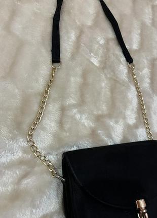 Черная сумочка маленькая / черный клатч женский / черная сумка замшевая2 фото