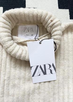 Укорочений трикотажний светр / гольф у рубчик zara для дівчинки  р.120 , 100% оригінал7 фото