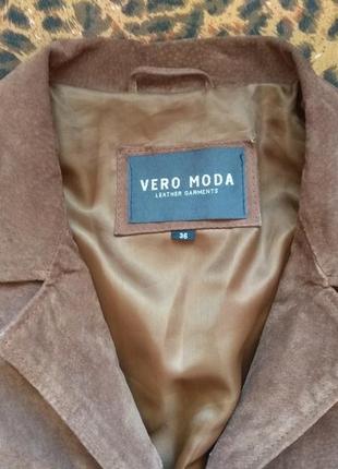 Vero moda шкіряна куртка плащ пальто коричневий3 фото