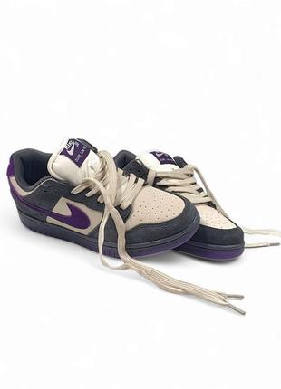 Кроссовки кожа + замша nike sb dunk grey purple3 фото