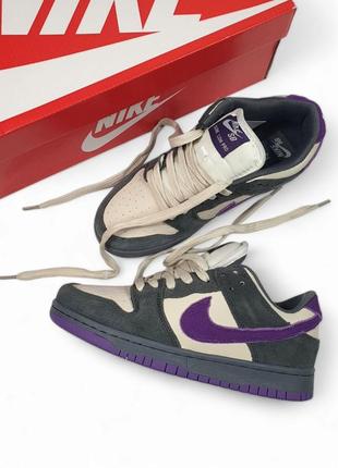 Кроссовки кожа + замша nike sb dunk grey purple