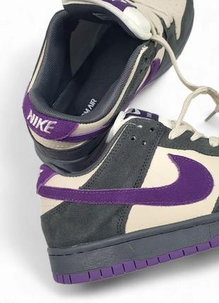 Кроссовки кожа + замша nike sb dunk grey purple9 фото