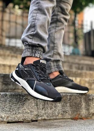 Шикарные мужские кроссовки puma hybrid runner v2	чёрные