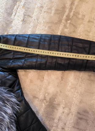 Шеіряна зимова куртка з члрнобуркою, розмір l -xl7 фото