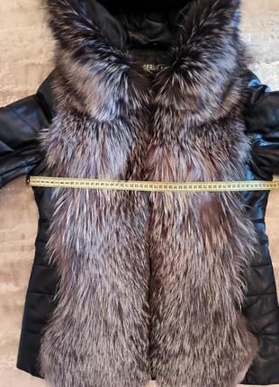 Шеіряна зимова куртка з члрнобуркою, розмір l -xl5 фото