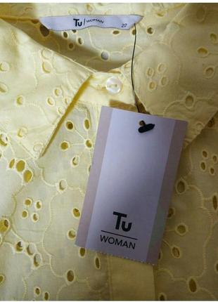 Tu tu women неймовірна якрава блуза блузка сорочка прошва вишивка рішелье батал оверсайз 100% cotton бренд tu women, р.224 фото