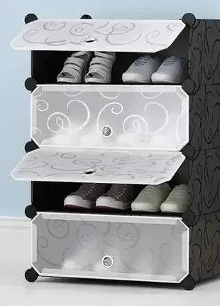 Пластиковый модульный шкаф органайзер для обуви mp a1-4 39x37x76см сборный портативный органайзер ко