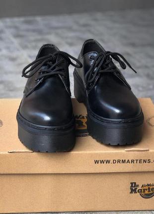 Женские dr. martens 1461 mono black platform4 фото