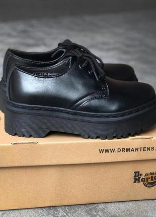 Женские dr. martens 1461 mono black platform5 фото