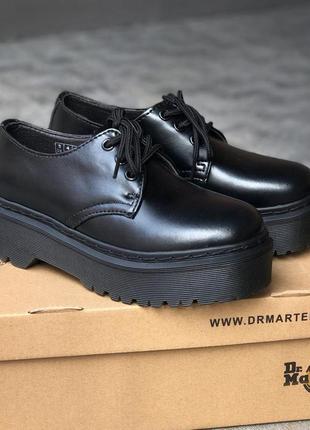 Женские dr. martens 1461 mono black platform6 фото