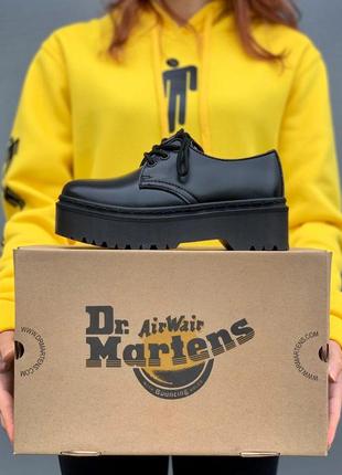 Женские dr. martens 1461 mono black platform7 фото