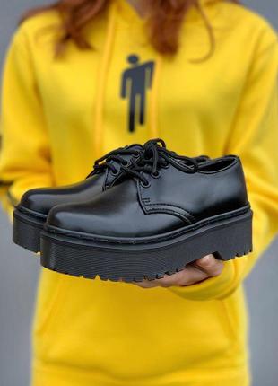 Женские dr. martens 1461 mono black platform9 фото