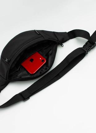 Черная кожаная бананка, сумка на пояс, сумка через плечо3 фото