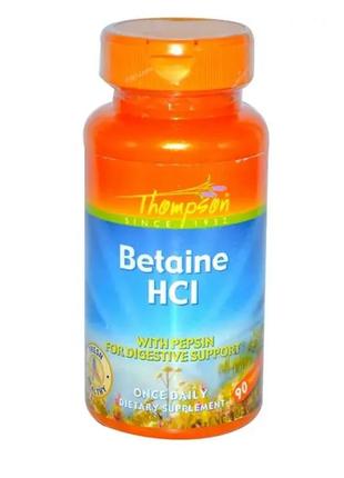 Бетаїн гідрохлорид betaine hcl thompson почата упаковка 50 таблеток ( при низькій кислотності шлунку)