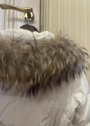 Зимняя белая куртка с натуральным мехом meri merino7 фото