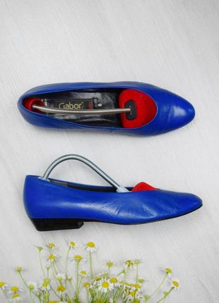 Сині туфлі на низькому ходу зручні шкіряні стильний виріз