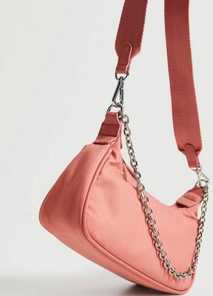 Mango багатопозиційна міні сумка багет на ланцюжку кросбоді манго оригінал