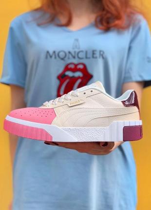 Женские кроссовки puma cali remix wn's бежевые с розовым3 фото