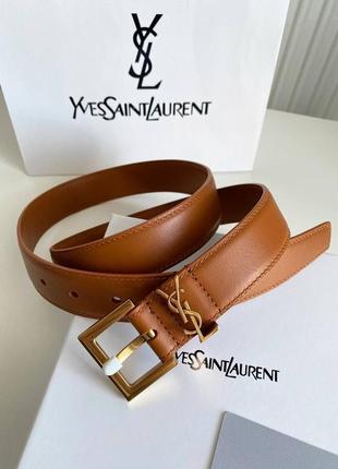 Жіночий ремінь пасок коричневий saint laurent