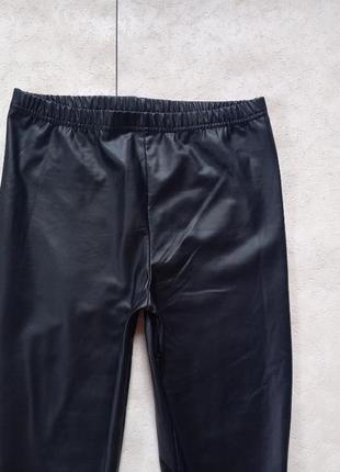 Брендовые кожаные черные леггинсы лосины скинни с высокой талией zlimmy, 38 размер.4 фото