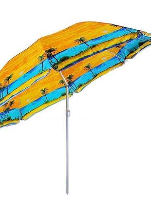 Удобный пляжный зонт с наклоном anti-uv пальмы 2 метра в чехле1 фото
