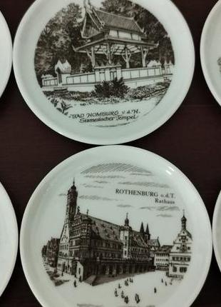Красивый набор немецкий декоративных тарелок fürstenberg. 6шт. германия.2 фото
