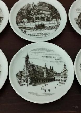 Красивый набор немецкий декоративных тарелок fürstenberg. 6шт. германия.4 фото