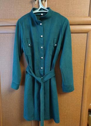 Платье с длинным рукавом на пуговицах