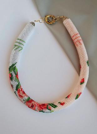 Украшение из бисера колье-жгут "вальс"