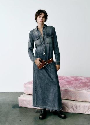 Очень стильная джинсовая юбка  trf от zara. новая коллекция.10 фото