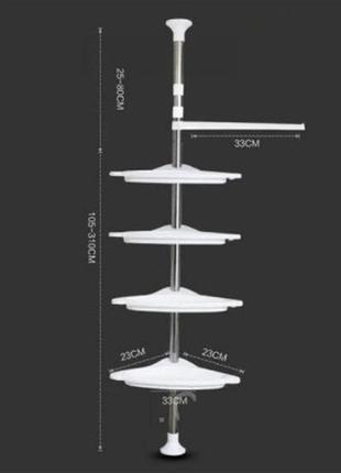 Угловая полка для ванной комнаты multi corner shelf стойка стелаж2 фото