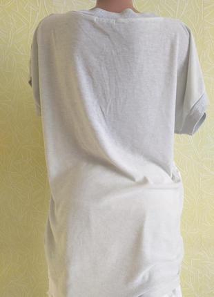 Футболка, блузка, укороченный перед, серебристый горох, италия5 фото