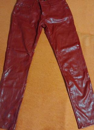 Брюки женские кожаные (заменитель) теплые