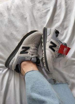 Замшеві кросівки new balance 574 grey