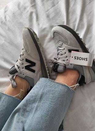 Замшевые кроссовки new balance 574 grey10 фото