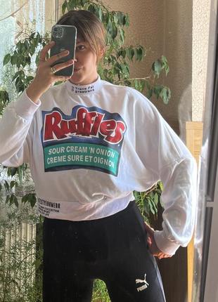 Кроптоп свитшот худи ruffles