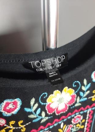 Комбинезон topshop, размер 8, черный хлопковый лиф с цветочной вышивкой vgc7 фото