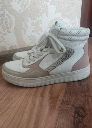 Кроссовки кожаные, высокие р39