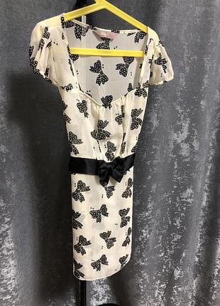 Легка літня блуза принт бант a|wear